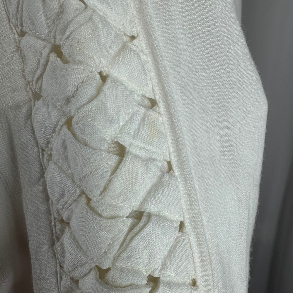Jack Winter Vintage White Eyelet Beaded Blouse Victorian Mock Neck Top‎ 14 - Picture 16 of 16